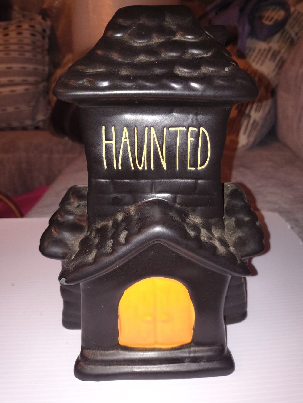 Rae Dunn Haunted Ceramic House - Black